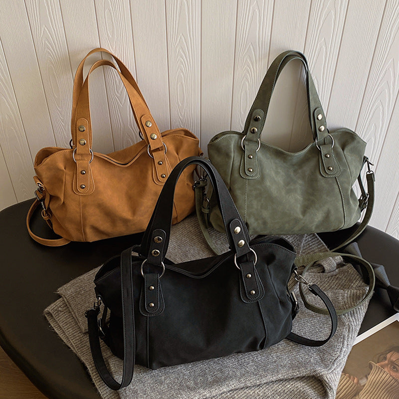 Large Capacity Tote Crossbody Frosted Shoulder Underarm Bag