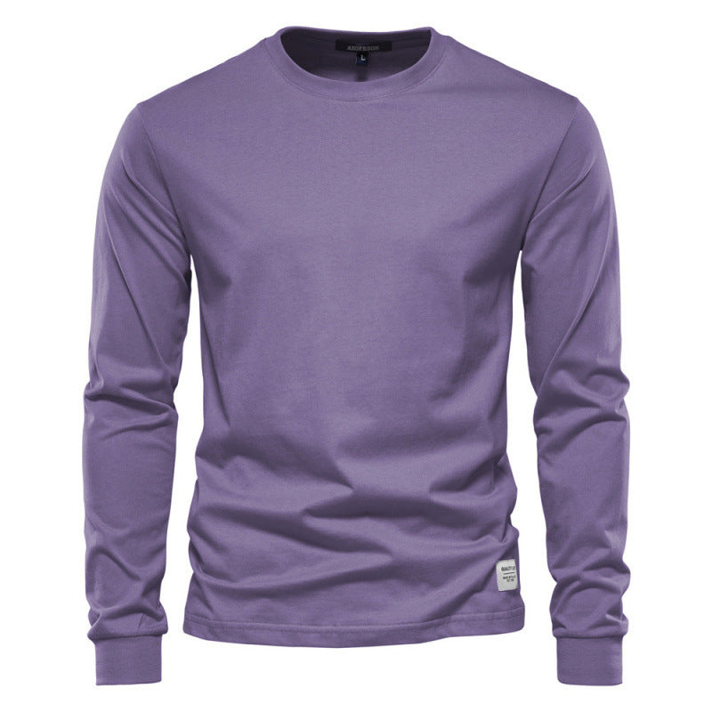 Men's Solid Color Long-sleeved Top High Street