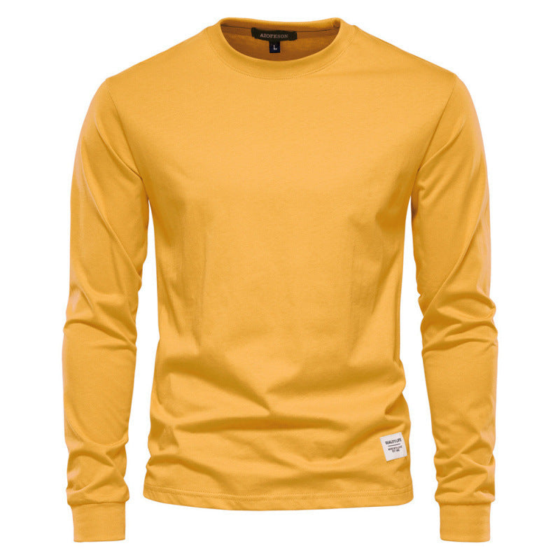 Men's Solid Color Long-sleeved Top High Street