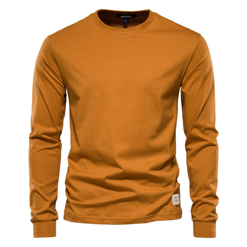 Men's Solid Color Long-sleeved Top High Street